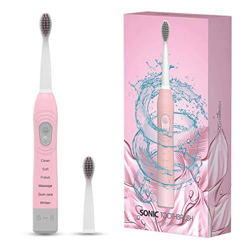 Sonic Electric Toothbrush for Man and Women, Rechargeable Smart Toothbrush for Teenagers Couples, Toothbrush for Lovers with 30s Reminder, 2 Mins Timer, 6 Modes, 6 Brush Heads,40000VPM, with Holder