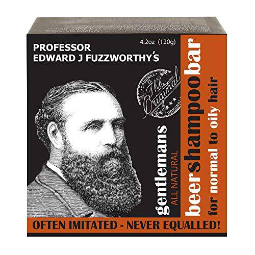 Professor Fuzzworthy’s Gentlemans Beer Shampoo Bar for Men | Normal, Dry, Oily Hair | Unscented with All Natural Conditioning Oils From Tasmania Australia