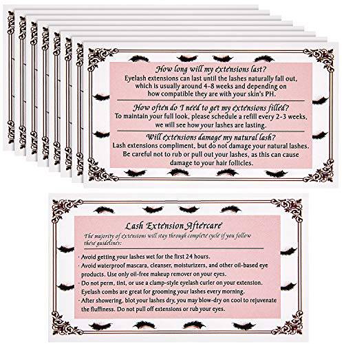 Lash Extension Aftercare Instructions Business Cards Lash Care Card Eyelash Care Instruction Cards 2-3 Week Fillers for Eyelash Extensions Beauty Salons or Spas (250)