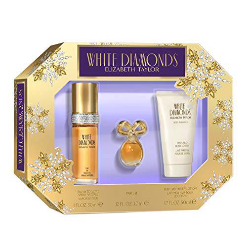 Elizabeth Taylor Elizabeth Taylor White Diamonds Women’s Fragrance 3 Piece Gift Set, 1.0 Fl. Oz. Eau De Toilette, 3 Count