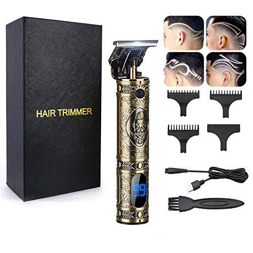 AMULISS Professional Mens Hair Clippers Zero Gapped Cordless Hair Trimmer Professional Haircut & Grooming Kit for Men Rechargeable LED Display