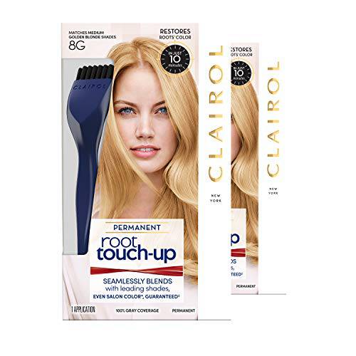 Clairol Root Touch-Up by Nice’n Easy Permanent Hair Dye, 8G Medium Golden Blonde Hair Color, Pack of 2