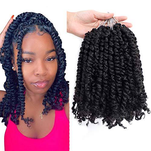 10inch Pre-twisted Passion Twist Crochet Hair 7 Pack Pre-looped Short Passion Twist Hair 1B Weave Master Short Passion Braids Crochet Hair