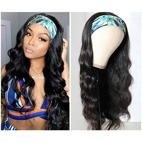 catti Headband Wigs for Black Women Body Wave Headband Wig Human Hair Wigs Brazilian Virgin Hair Machine Made Wigs Headband Wig 150% Density (18 Headband wigs)