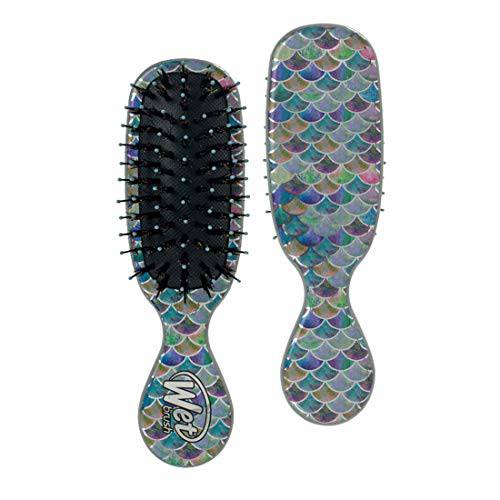 Wet Brush Hair Brush Mini Shine Enhancer Detangler with Flexible Boar Bristles, Hair Accessory Travel Comb for All Hair Types- (Pink Yellow), Standard