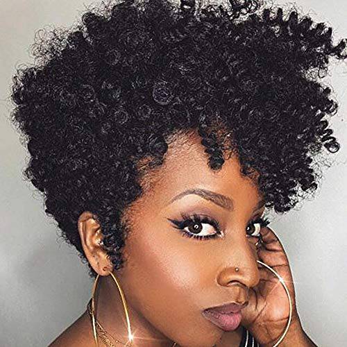 Queentas 3 Packs 10inches Saniya Curl Crochet Carrie Curl Synthetic Hair Extensions for Black Women for Braids Hair (Natural Black 1B, 3Pack-8mm)