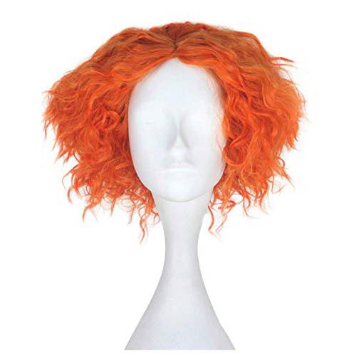 Short Curly Orange Wig | Short Fluffy and Layered Orange Curly Wig