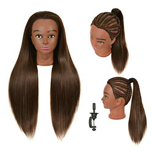 RYHAIR 30 Inch 20% Real Human Hair Mannequin Head Cosmetology Manican Mannequins Heads with Stand for Display Practice Styling Braiding Training Curling Cutting