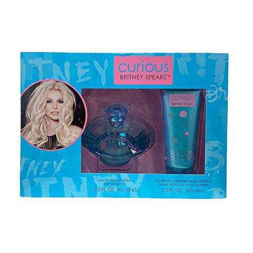 Britney Spears Curious 2 Pc. Gift Set for Women Body Souffle 3oz + Edp 3oz, 3fl Oz