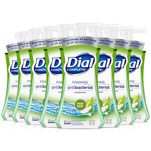 Dial Complete Antibacterial Foaming Hand Wash, Fresh Pear, 7.5 fl oz (Pack of 8)