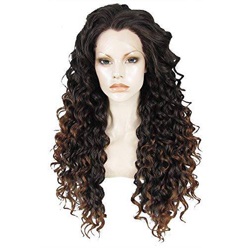 Ebingoo Ash Blonde Wig Lace Front Wig Long Blonde Curly Wave Synthetic Lace Front Wig for Women