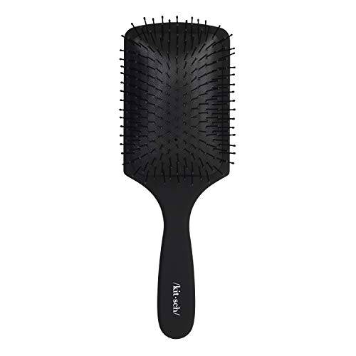 Kitsch Paddle Brush for Thick Hair/Thin Hair | Styling Brush | Holiday Gift Nylon Bristle Hair Brush for Women | Detangling Hair Brush for Curly & Straight Hair | Black Hair Brush | Anti-Frizz