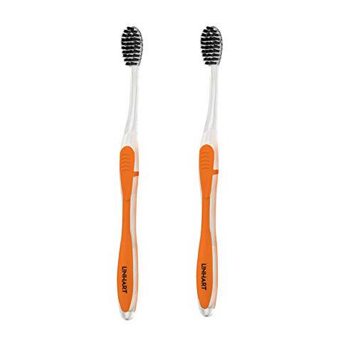 LINHART Extra Soft Toothbrush – Teeth Whitening Toothbrush with Multi Length Bristles, 2 Pack