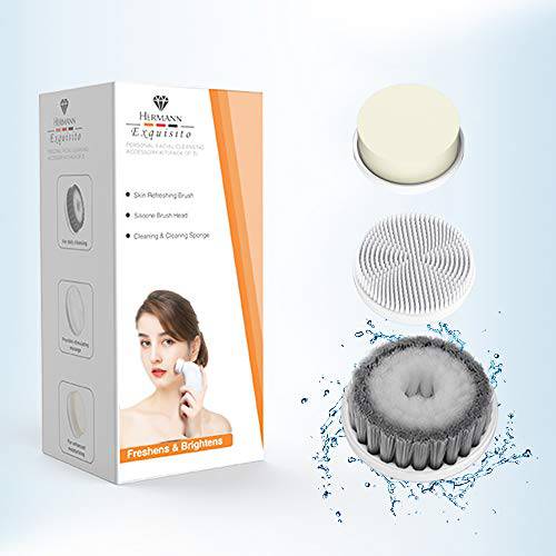 Replacement facial brush heads for HEP-101 (White+Grey)