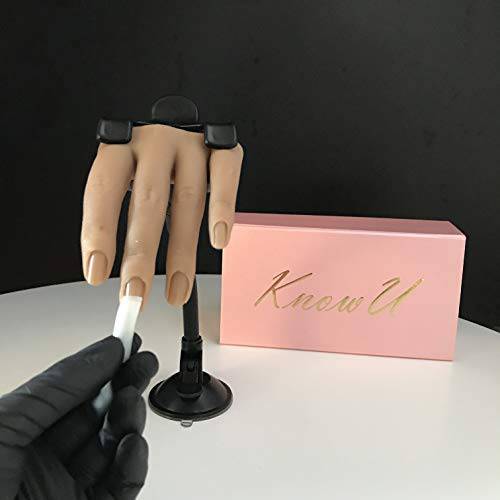 Nail Hand Practice Silicone Female Mannequin Life Size Hand as Sketch Nail Practice Hands Jewelry Ring Glove Watch Display with Table Clip