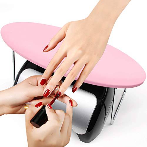 Nail Arm Rest, Non Slip Manicure Hand Rest Acrylic Nail Tools Nail Armrest Stand for Nail Techs Technicians Salon Use (Pink)