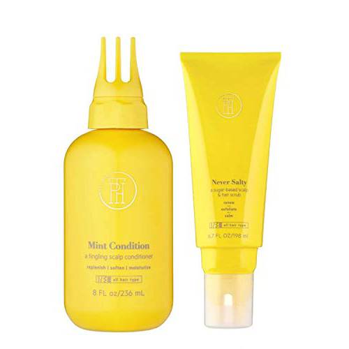 TPH By Taraji Hair And Scalp Treatment Set Mint Scalp Conditioner Helps Scalp And Hair Replenish, Moisturize and Soften Sugar Scalp Scrub That Renew, Exfoliate and Cleanses Hair & Scalp