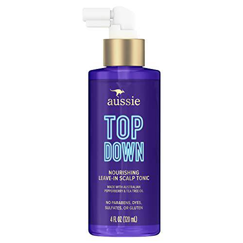Aussie Top Down Nourishing Leave In Scalp Tonic & Treatment, With Pepperberry & Tea Tree Oil, 4 Fl Oz