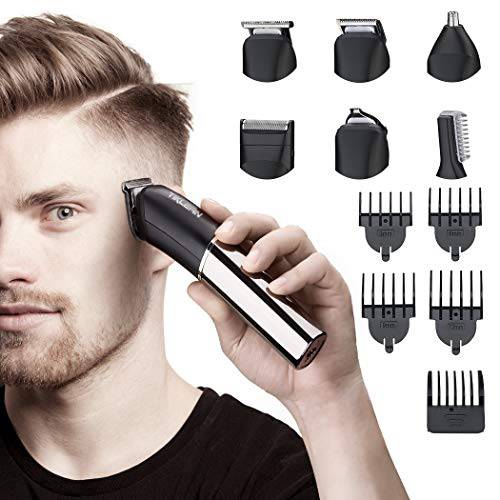 Tiklean 6 In 1 Beard Mustache Trimmers Electric Hair Clippers For Men Beard, Head, Body, Face Multi Functional Mens Grooming Kit Waterproof Cordless Rechargeable