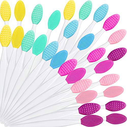 Silicone Exfoliating Lip Brush Double-sided Lip Brush Soft Cleaning Lip Brush Beauty Tool for Smoother Skin and Fuller Lip Appearance, 6 Colors (30)