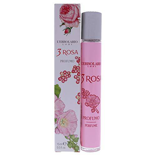 L’Erbolario 3 Rosa - Romantic And Feminine Fragrance For Every Woman - Three Admirable Fragrant Notes Of Provence Rose, Peruvian Pepper And Hollyhock - Offers A Seductive Accent - 0.5 Oz EDP Spray