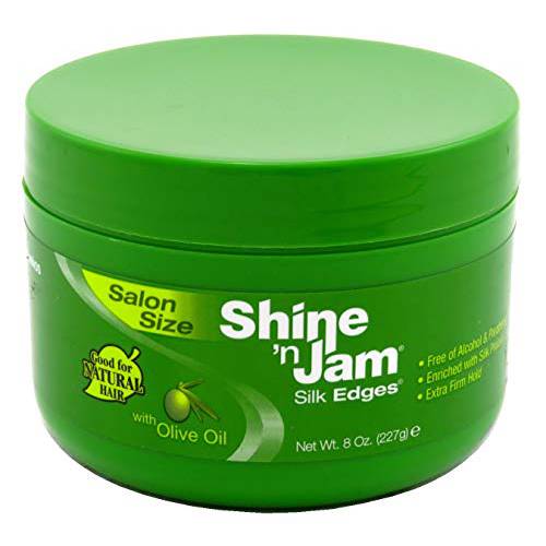Shine-N-Jam Silk Edges With Olive Oil 8 Ounce Jar (Pack of 3)