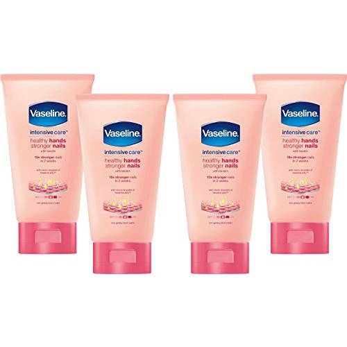 Vaseline Intensive Care Healthy Hand & Nail Conditioning Hand Cream, with Keratin, 2.5 Ounce (Pack of 4)