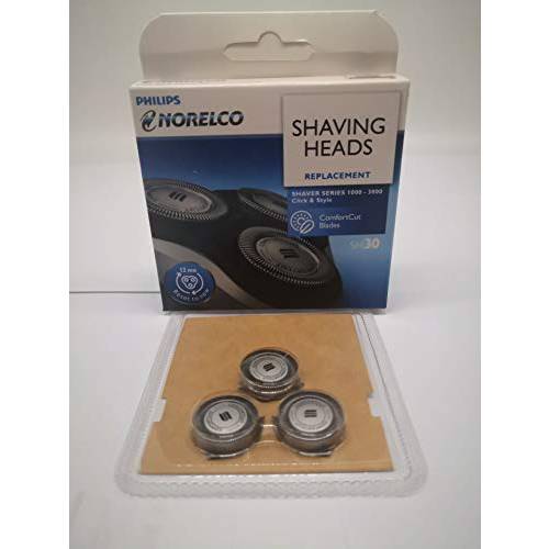 SH30 Replacement Heads for Philips Norelco Series 1000, 2000, 3000 Shavers and S738 Click and Style(Contains three independent blades)(New)
