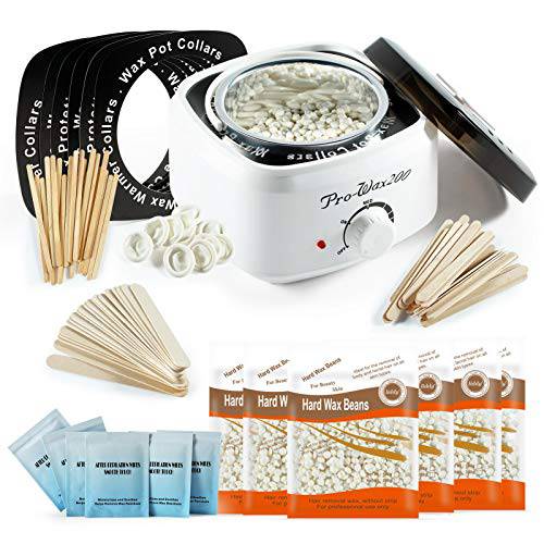 Waxing Kit Wax Warmer for Hair Removal at Home Waxing Kit for Women Include Milk Wax Beans & Waxing Sticks & Wax Warmer Collars