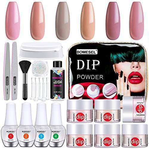 Dip Powder Nail Kit Starter Of 6 Colors Acrylic Dipping Powder System For Beginners Essential Kit (G)