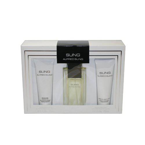 Alfred Sung Sung 3 Pc. Gift Set ( Eau De Toilette Spray 3oz + Essential Body Lotion 2.5 Oz + Refreshing Shower Gel 2.5 Oz ) for Women By 3fl Oz