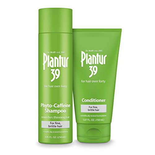 Plantur 39 Phyto-Caffeine Women’s Nourish & Cleanse Kit for Fine, Thinning Natural Hair Growth, Shampoo (8.45 fl oz) and Conditioner (5.07 fl oz)
