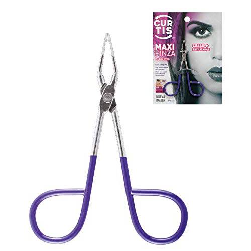 PROFESSIONAL Salon TWEEZERS with Easy Scissor Handle, The BEST PRECISION EYEBROW TWEEZERS Men/Women PORTABLE Beauty tool for facial Hair, Ingrown Hair, Blackhead Purple MADE IN MEXICO (UPDATED)