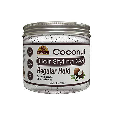 Okay coconut hair styling regular hold gel 17 fluid ounce, Silver, 17 Fluid Ounce