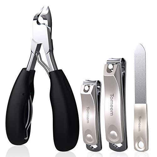 Toenail Clipper Pedicure Tool, TOMEEM Professional Podiatrist Toe Nail Cutter for Thick & Ingrown Nails, Sharp Curved Blade for Men, Women & Seniors