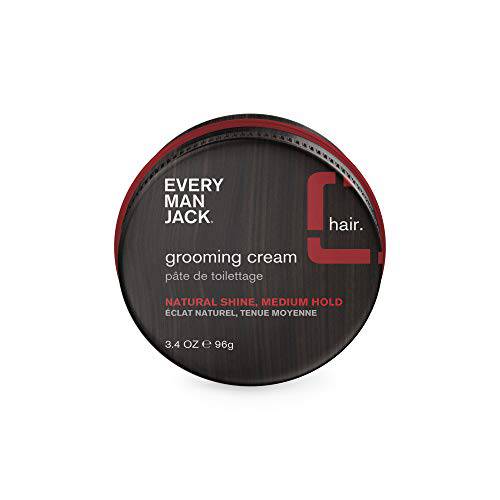 Every Man Jack Hair Styling Grooming Cream | Casual Hold For Most Hair Lengths, Naturally Derived, Cruelty-Free Mens Styling Cream | 3.4-ounce- 1 Tin