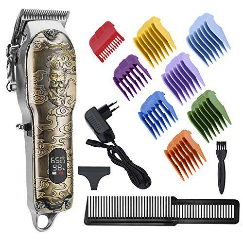 RESUXI Professional Hair Clippers for Men Cordless Clippers for Hair Cutting Barber Clipper Set with 8 Colorful Guide Combs,Beard Trimmer Hair Trimmer Grooming Kit Rechargeable Led Display