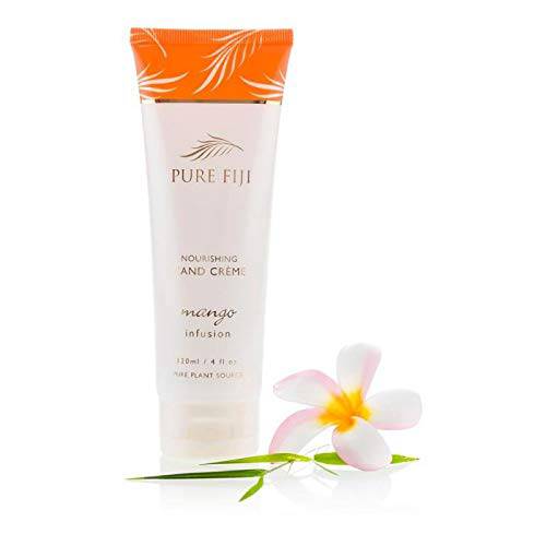 Pure Fiji Nourishing Hand Cream - Deep Moisturizing Hand Cream for Women and Man, Dry Skin - 24 Hour Moisture, Organic Ingredients, Mango, 4 oz