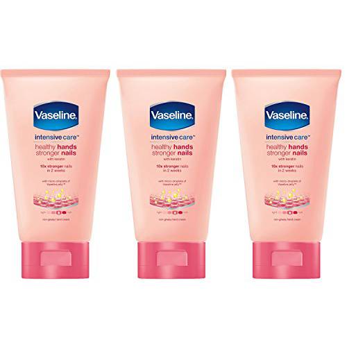 Vaseline Intensive Care Healthy Hand & Nail Conditioning Hand Cream, with Keratin, 2.5 Ounce (Pack of 3)
