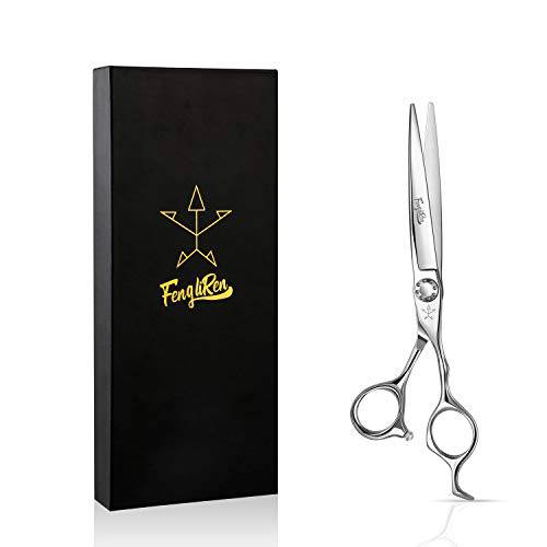Fengliren High-end Professional Extremely Very Sharp Barber Hair Cutting Scissors Hairdresser Shears For Hair 6.5 Inch Haircut Scissor Made Of Stainless Steel Alloy For Hairdressing Salon and Home Use