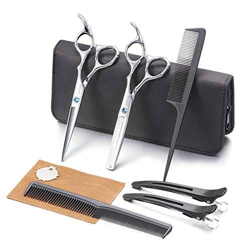 Hair Cutting Scissors Kit, Aethland Professional Barber Hairdressing Scissors Set ( Trimming Shaping Grooming Thinning Shears) for Men Women Pets Home Salon Barber Haircut, 6.5 Japanese 9CR SS