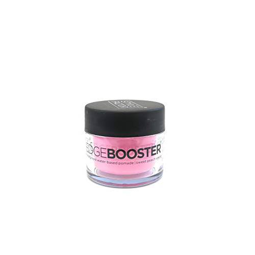 Style Factor EDGE BOOSTER Strong Hold Water Base Pomade- Excellent for Taming Edges & Braiding Hair (Sweet Peach, 0.85oz)