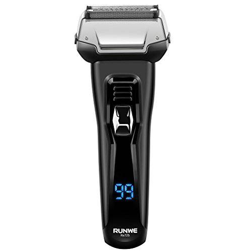 Runwe Rs725 Men’s Electric Razor Cordless Foil Shaver with Pop-Up Beard Trimmer and LCD Display for Men Wet/Dry Shaving