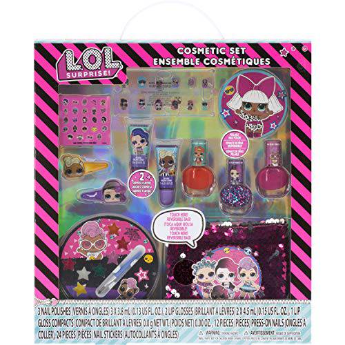 L.O.L Surprise Townley Girl Ultimate Makeover Set with over 20 Pieces, Including Lip Gloss, Nail Polish, Press-On Nails, Nail Stickers and Reversible Sequin Bag, Ages 5+