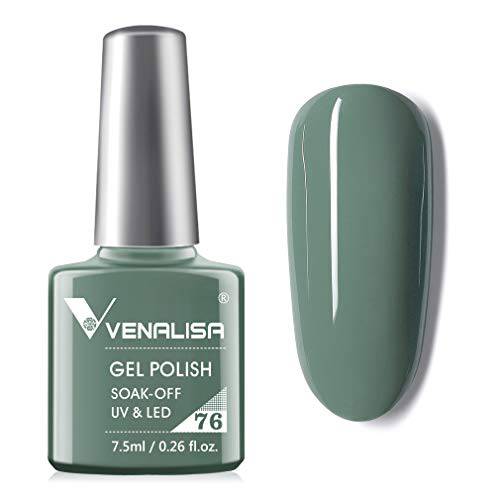 VENALISA 15ml Gel Nail Polish, Emerald Green Color Soak Off UV LED Nail Gel Polish Nail Art Starter Manicure Salon DIY at Home, 0.53 OZ