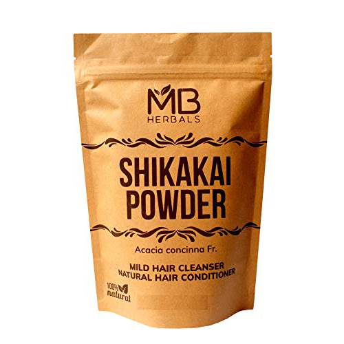 MB Herbals Shikakai Powder 454g | 1 lb | 16 oz | Natural Hair Cleanser & Conditioner | 100% Pure Acacia concinna Fruit Pods Powder from Wildcrafted Shikakai
