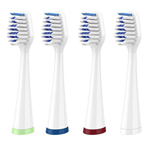 Replacement Brush Heads for Smile Bright Platinum Sonic Electric Toothbrush, Soft Bristles, 4-Pack