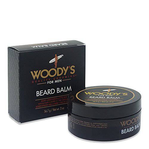 Woody’s 2-in-1 Beard Balm for Men, Beard Conditioner and Style Wax, with Blend of Coconut Oil, Panthenol, and Natural Beeswax 2-Ounce, 1-pack