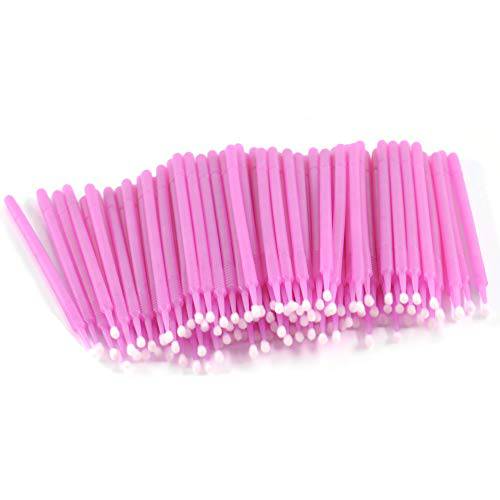 Disposable Micro Applicator Micro Brush for Makeup, Eyelash Extension, Lash and Mascara Application for Personal Care (100 Count (Pack of 1), Pink (M))