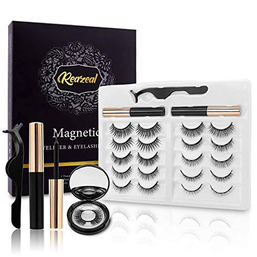 Magnetic Eyelashes, Magnetic lashes, Magnetic Eyelash kit, Magnetic Eyeliner with Magnetic False Lashes Natural Look-No Glue Needed (10 pairs)